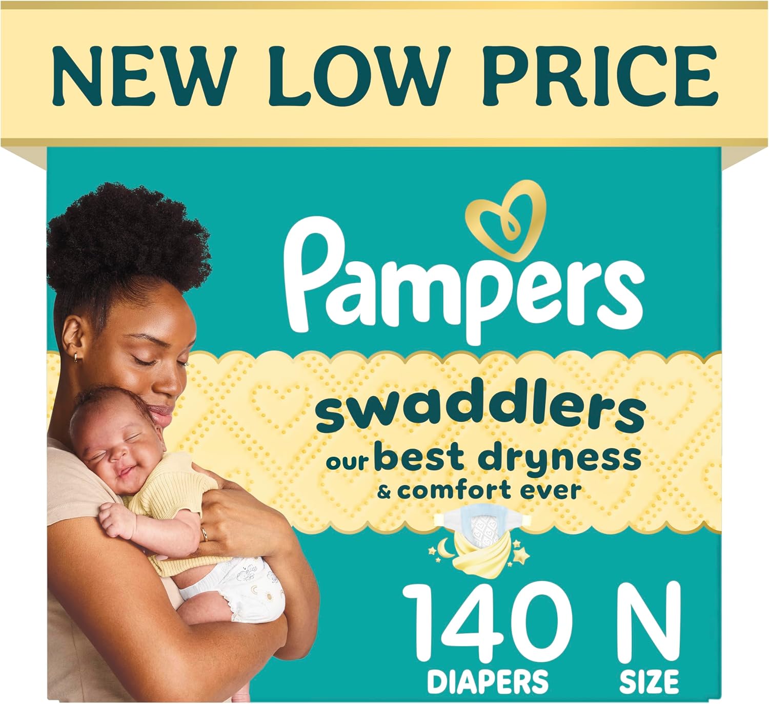 AUCT 23167 - Swaddlers Newborn Diapers, Size Newborn (up to 10 lbs), 140 Count, Fragrance Free, Hypoall