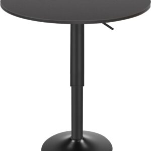 AUCT 23285 - $73 HOOBRO Bar Table, Height-Adjustable Round Pub Table 27-35.4 Inches, Cocktail Table wit