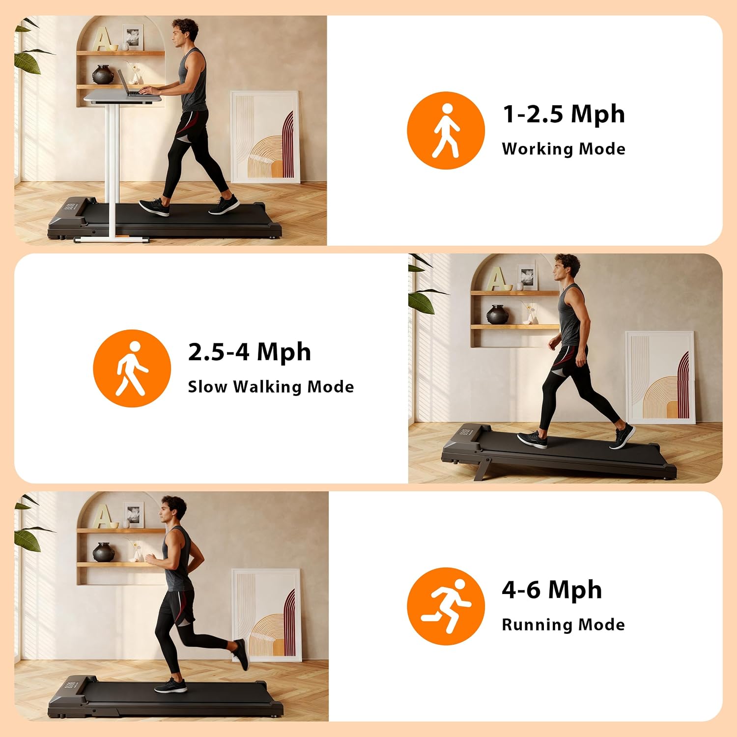 AUCT 22922 - $100 Walking Pad Treadmill with Incline, Under Desk Treadmill for Home/Office with 250 lbs - Image 3