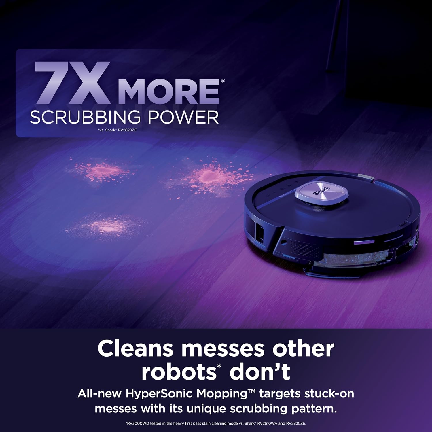 AUCT 24811 - $1300 Shark PowerDetect UV Reveal 2-in-1 Robot Vacuum & Mop, Black, RV3020XE - Image 2