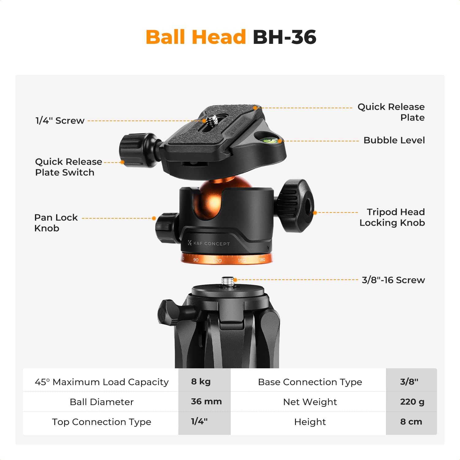 AUCT 22793 - K&F CONCEPT 75 inch/190cm Camera Tripod. - Image 3