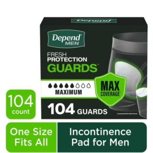 AUCT 24775 - Depend Guards Incontinence Pads for Men, Maximum Absorbency, 104 Count