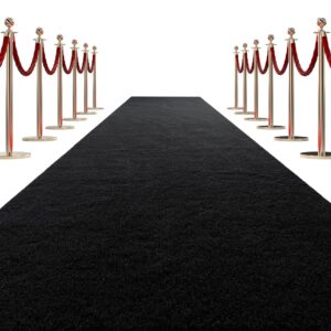 AUCT 23023 - HOMBYS 450 GSM Extra Thick 3x10 ft Black Carpet Runner for Partys & Events, Heavy-Duty Fel