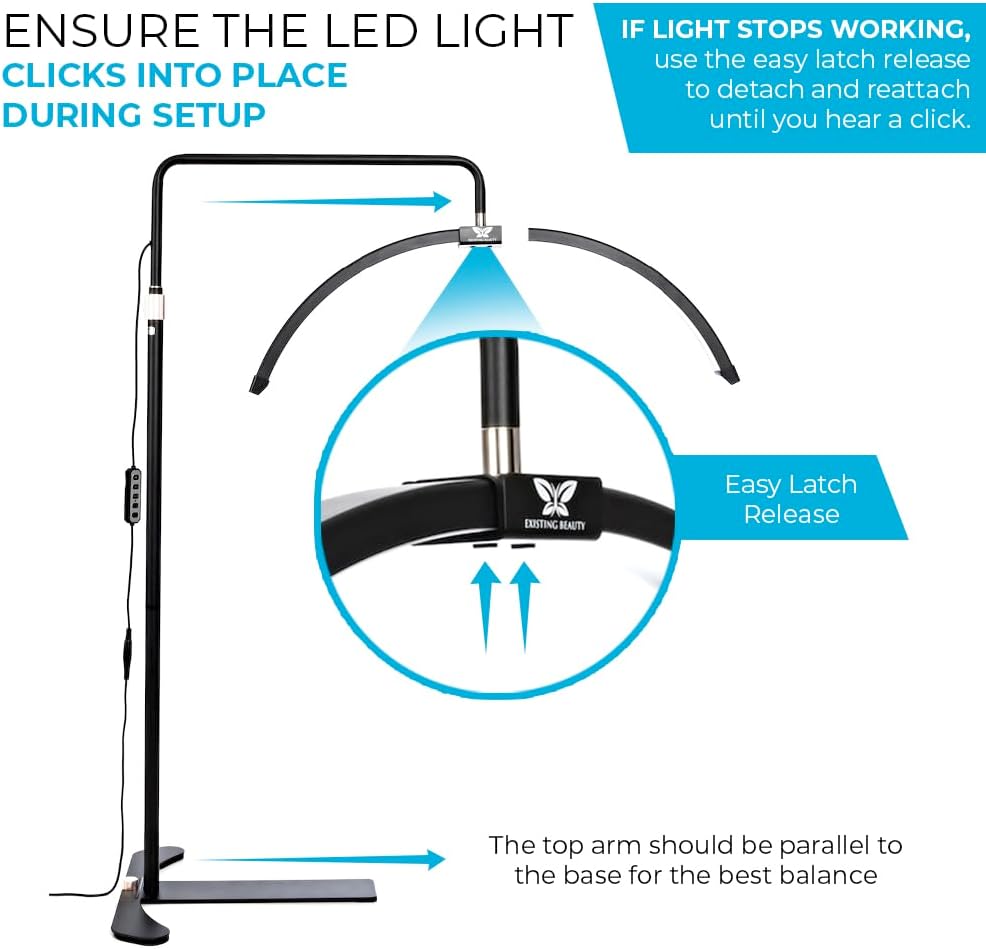 AUCT 22914 - $60 Existing Beauty LED Lash Light Half Moon Floor Lamp with Adjustable Brightness Pro - Image 2