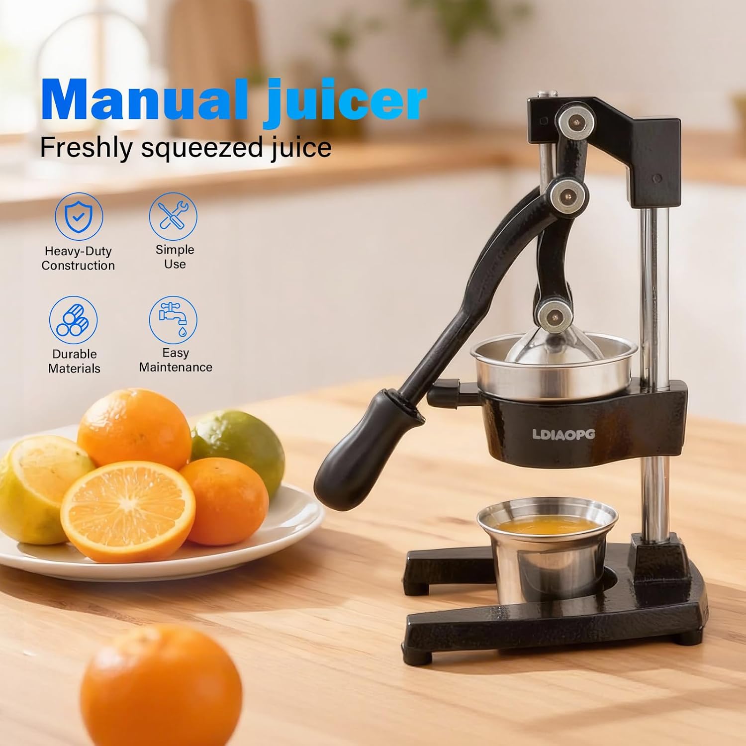 AUCT 24973 - $65 Cast Iron manual juicer, Hand Citrus juicer press, Orange Lemon Squeezer,Heavy Duty Ma - Image 2