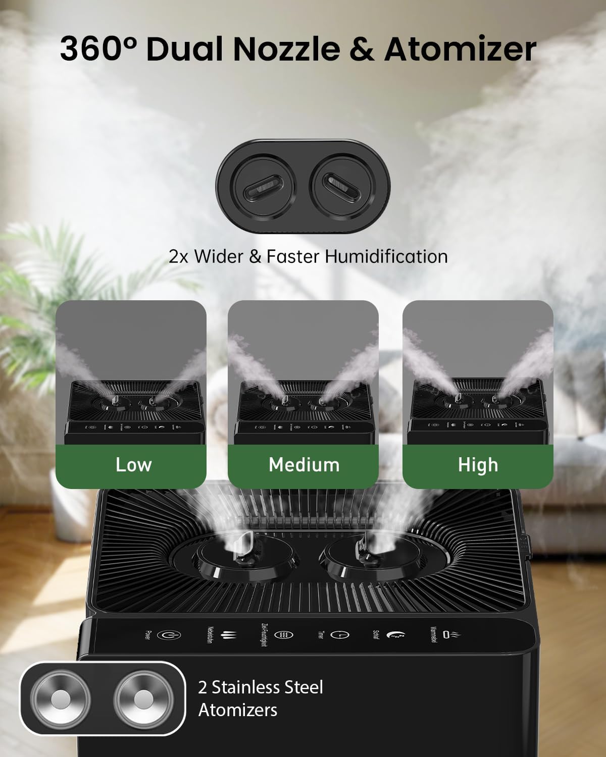 AUCT 24924 - $99 Mifasol Humidifier Large Room, 5.3Gal/20L Cool Mist Humidifiers for Home 1500 sq ft, D - Image 4