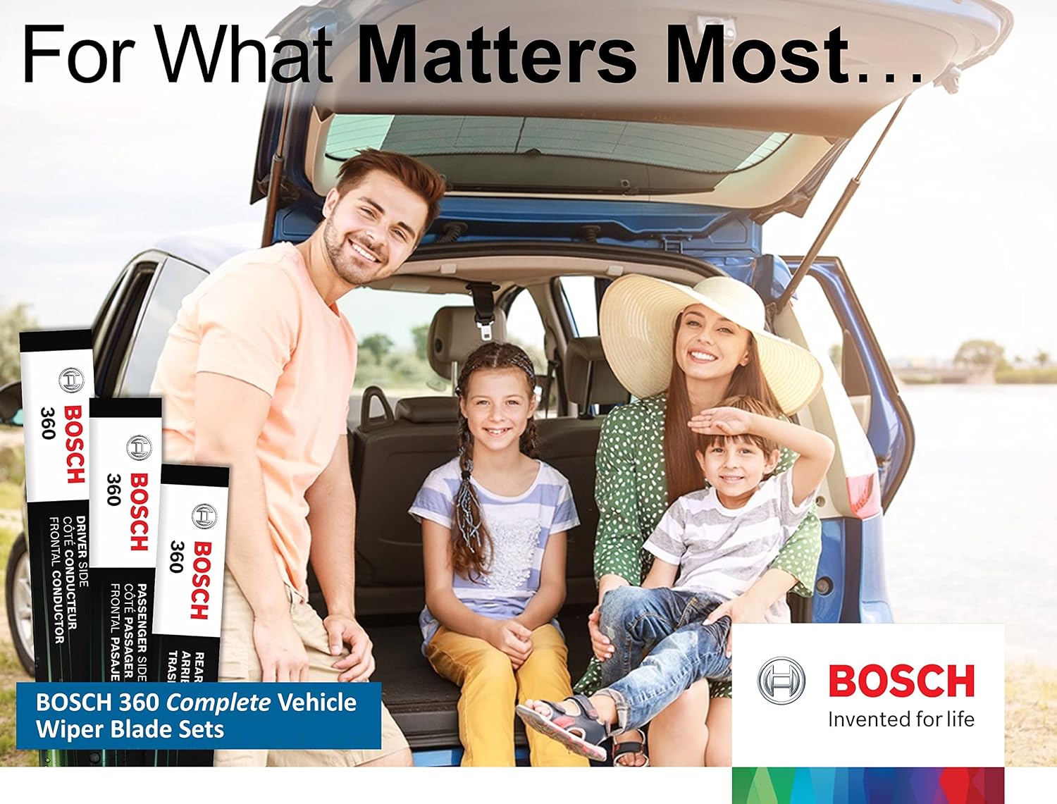 AUCT 22821 - BOSCH B36009 360 Beam Wiper Blade Set - Front (2) + Rear (1) - 20"/20"/12" - Image 4