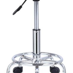 AUCT 23240 - KKTONER PU Leather Round Rolling Stool with Foot Rest Swivel Height Adjustment Spa Draftin