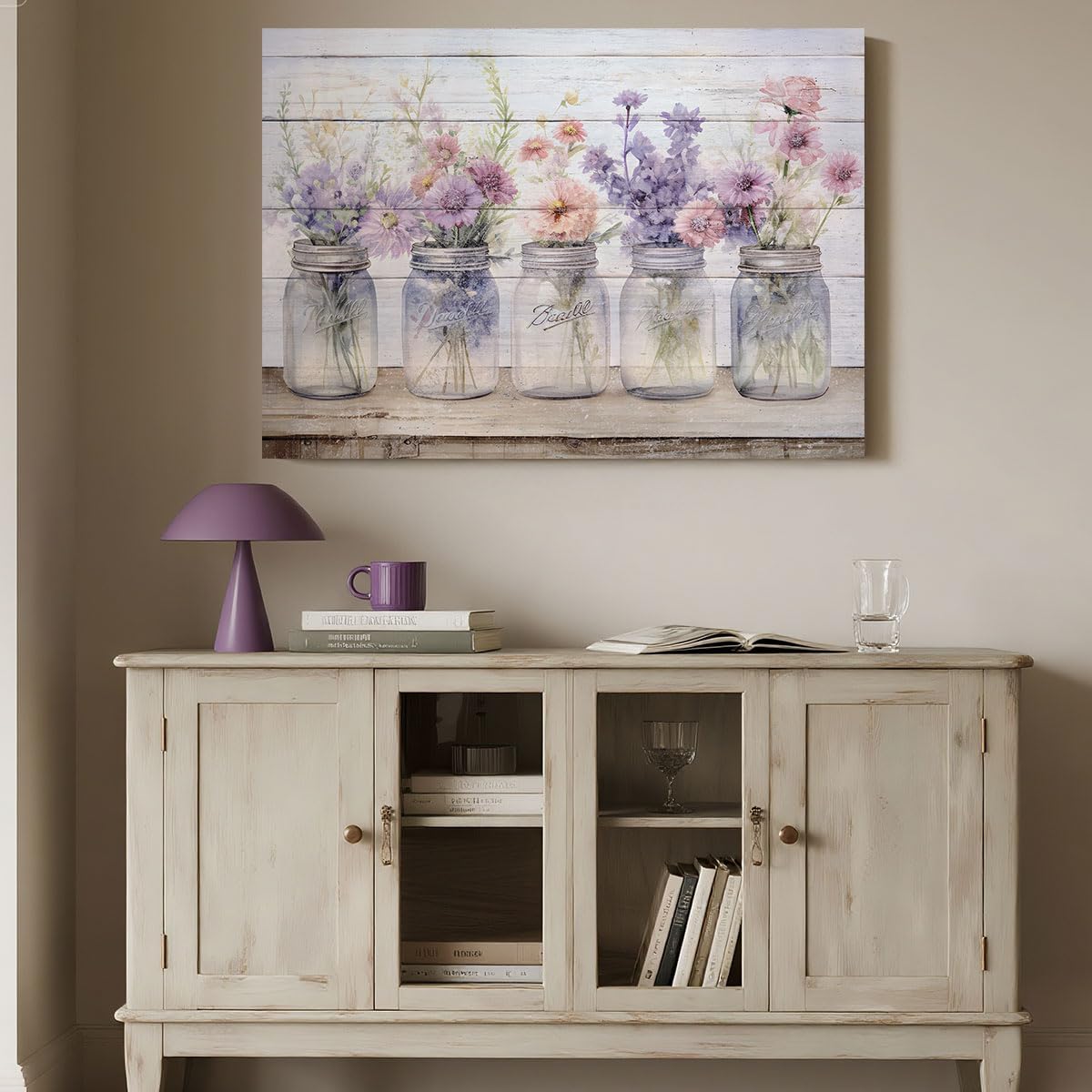 AUCT 23249 - Farmhouse Decor Wall Art Purple Pink Flowers Painting Prints Watercolor Floral Plants Pict - Image 4