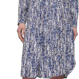 AUCT 24868 - $58 DKNY Women's Long Sleeve Collared Neck Belted Midi Shirtdress
