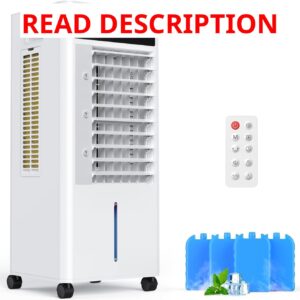 AUCT 22760 - $120 JRD Portable Swamp Cooler with 4 Ice Boxs, Timer, Mist Function, Quiet for Office