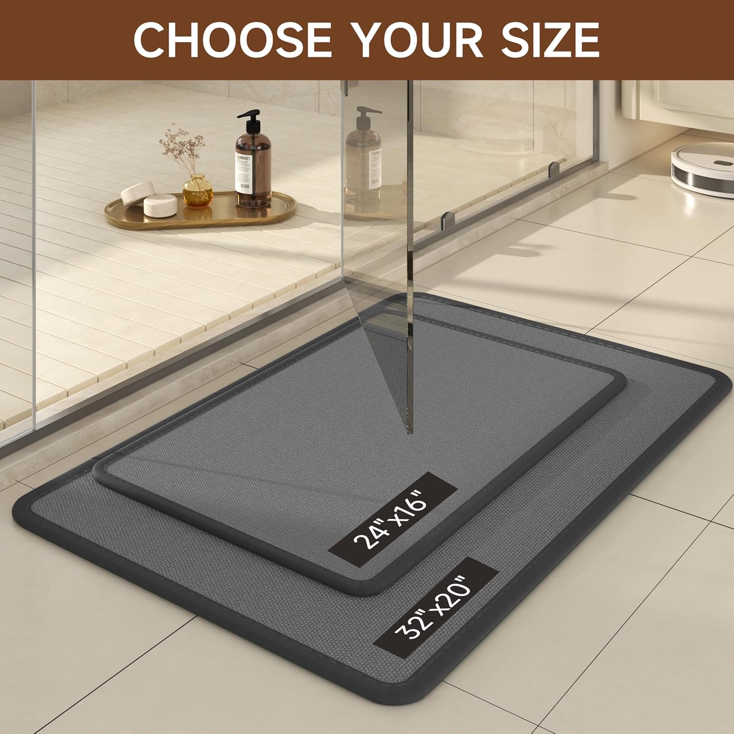 AUCT 24876 - Bath Mat,Super Absorbent,Quick Dry,Non Slip Bathroom Rug, Ultra Thin Low Pile, Machine Was - Image 2