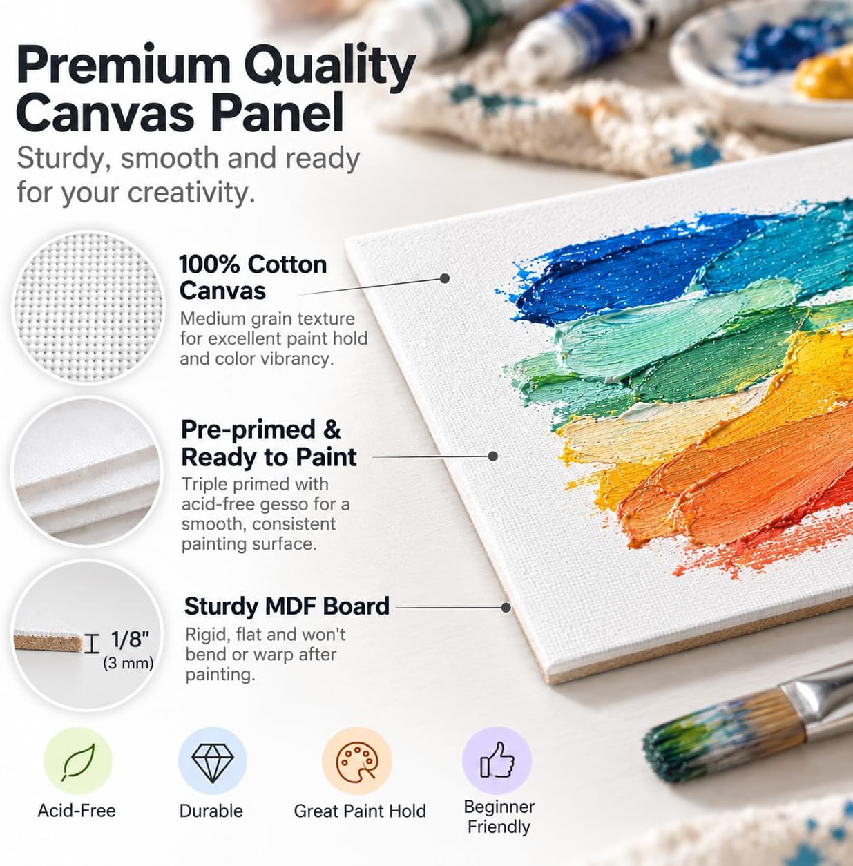 AUCT 24092 - PHOENIX 18x24 Inch Large Canvas Boards, 6 Pack, Flat Canvas Panels - Image 3