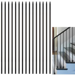 AUCT 24862 - 15 Pcs Wrought Iron Balusters,1/2" x 44" Straight Hollow Iron Baluster for Staircase Remod