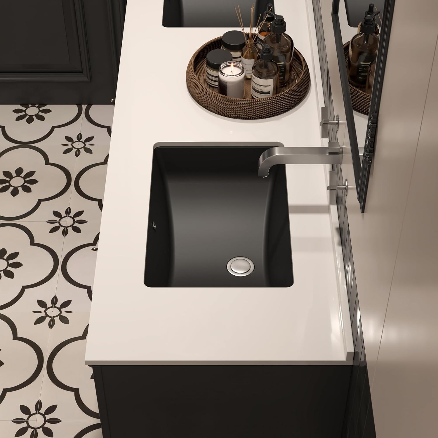 AUCT 24093 - $79 MEJE #202F -21" Undermount Rectangle Bathroom Sink, Porcelain Ceramic Vanity Undermoun - Image 2