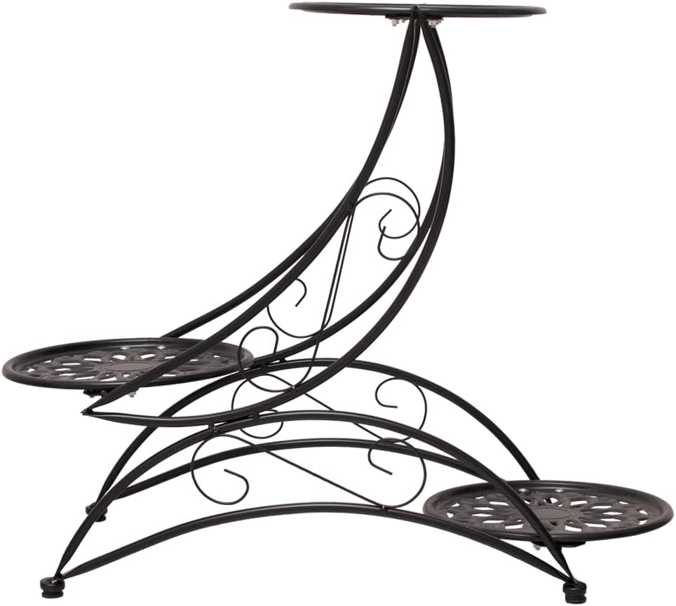 AUCT 23006 - Metal 3 Tier Plant Stand Flower Pot Holder Potted Plant Stand Indoor Outdoor Display Rack - Image 3