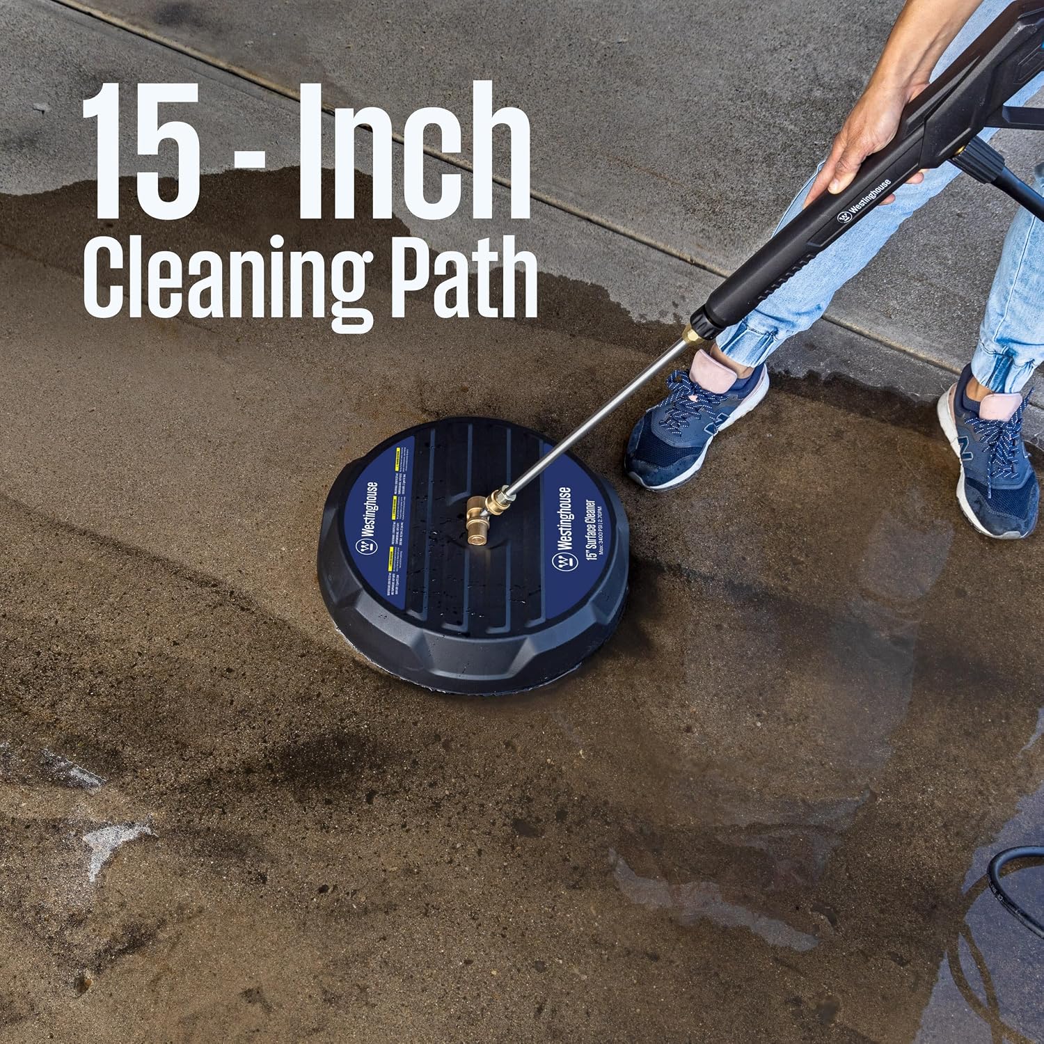 AUCT 23091 - Westinghouse Universal 15" Pressure Washer Surface Cleaner Attachment - 3400 Max PSI, 1/4" - Image 2