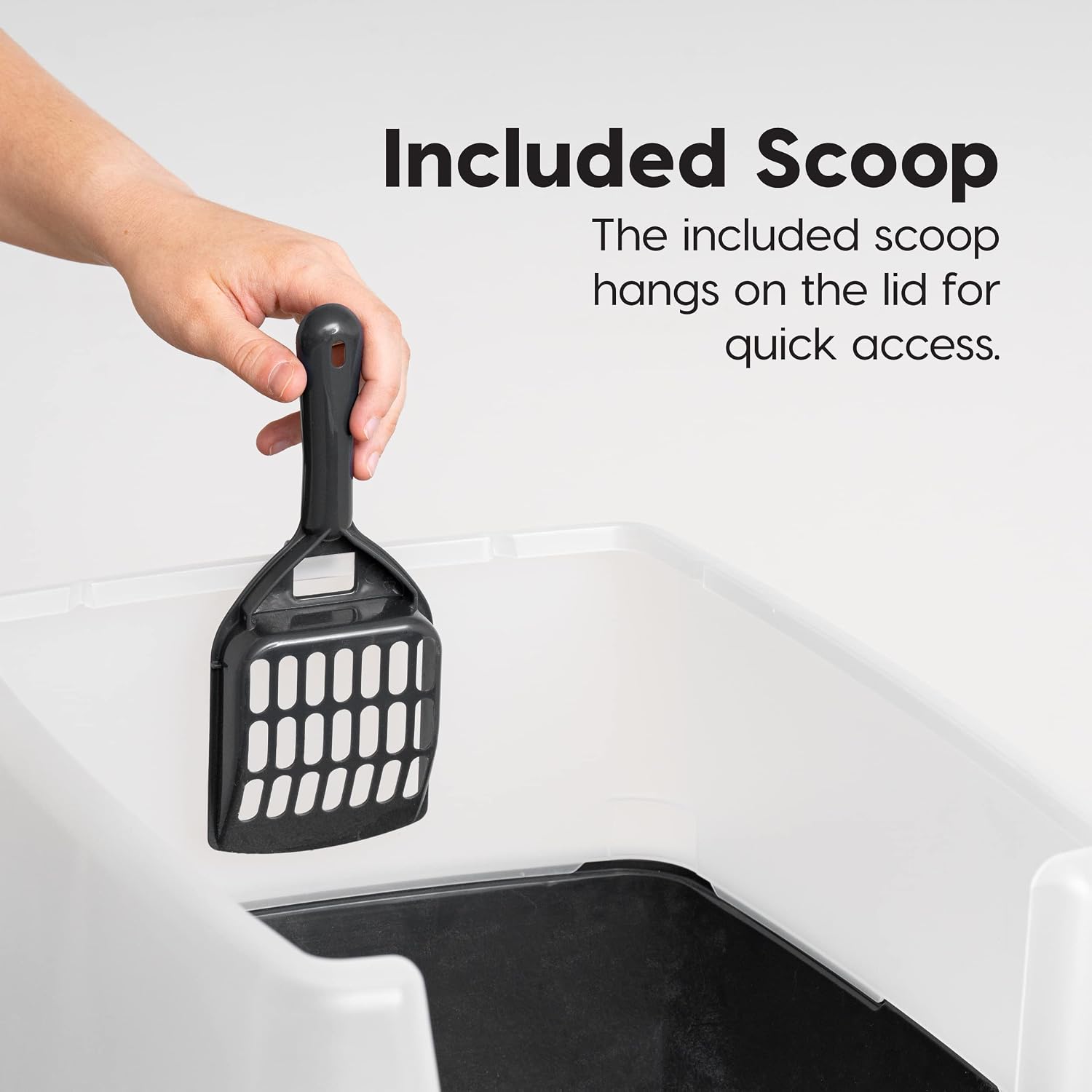 AUCT 22796 - IRIS USA High Sided Cat Litter Box, Scatter Shield, Large, Black 2 Pack - Image 4