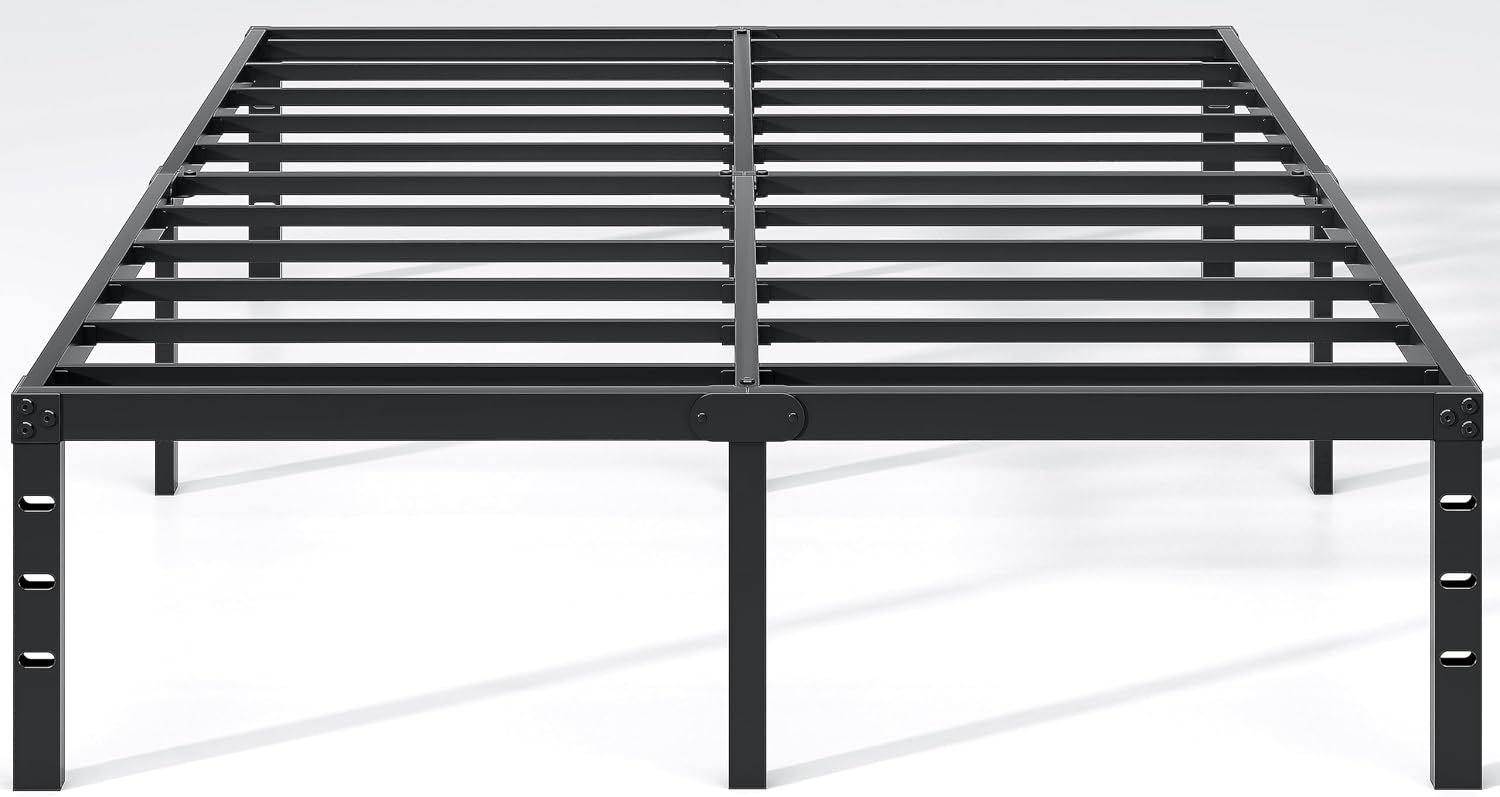 AUCT 23097 - $53 NEW JETO Metal Bed Frame,Full Size Bed Frame with Storage Space,18 Inch