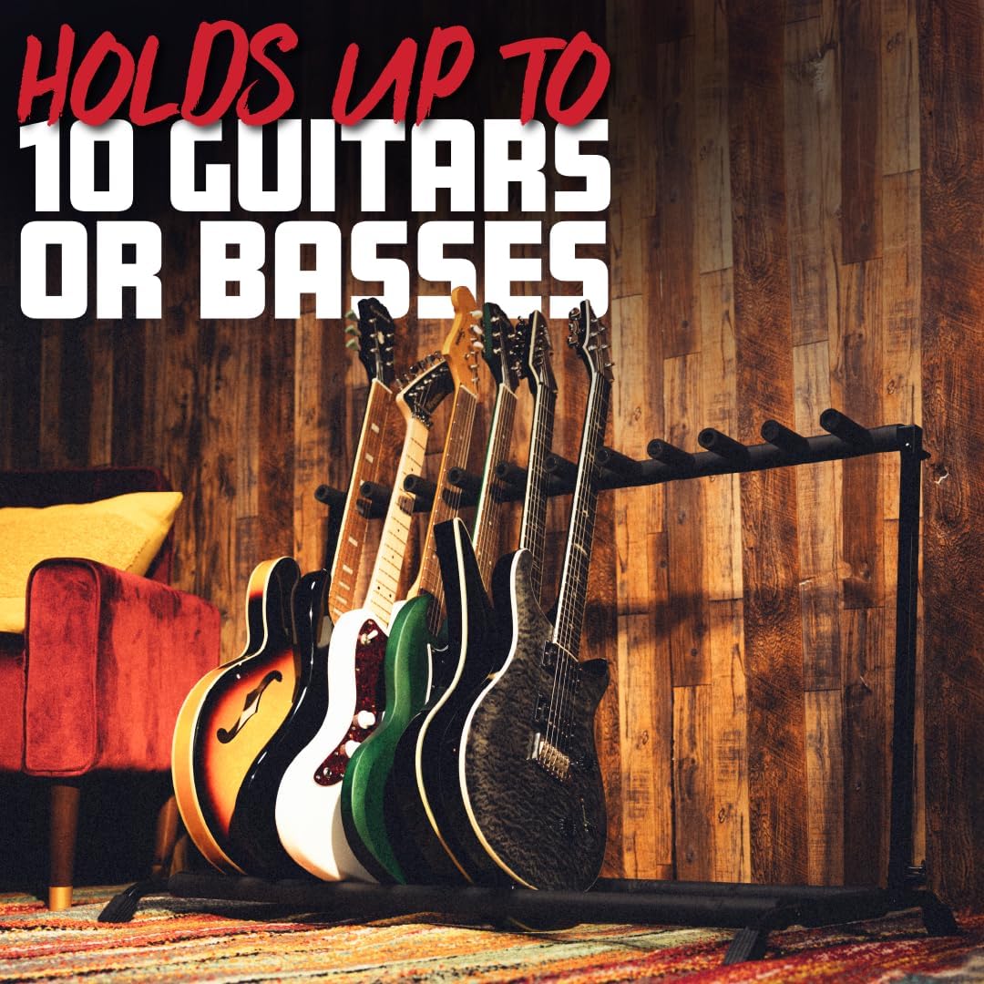 AUCT 22819 - $75 Gator Rok-It Multi Guitar Stand Rack with Folding Design, Holds up to 10 Electric or A - Image 2