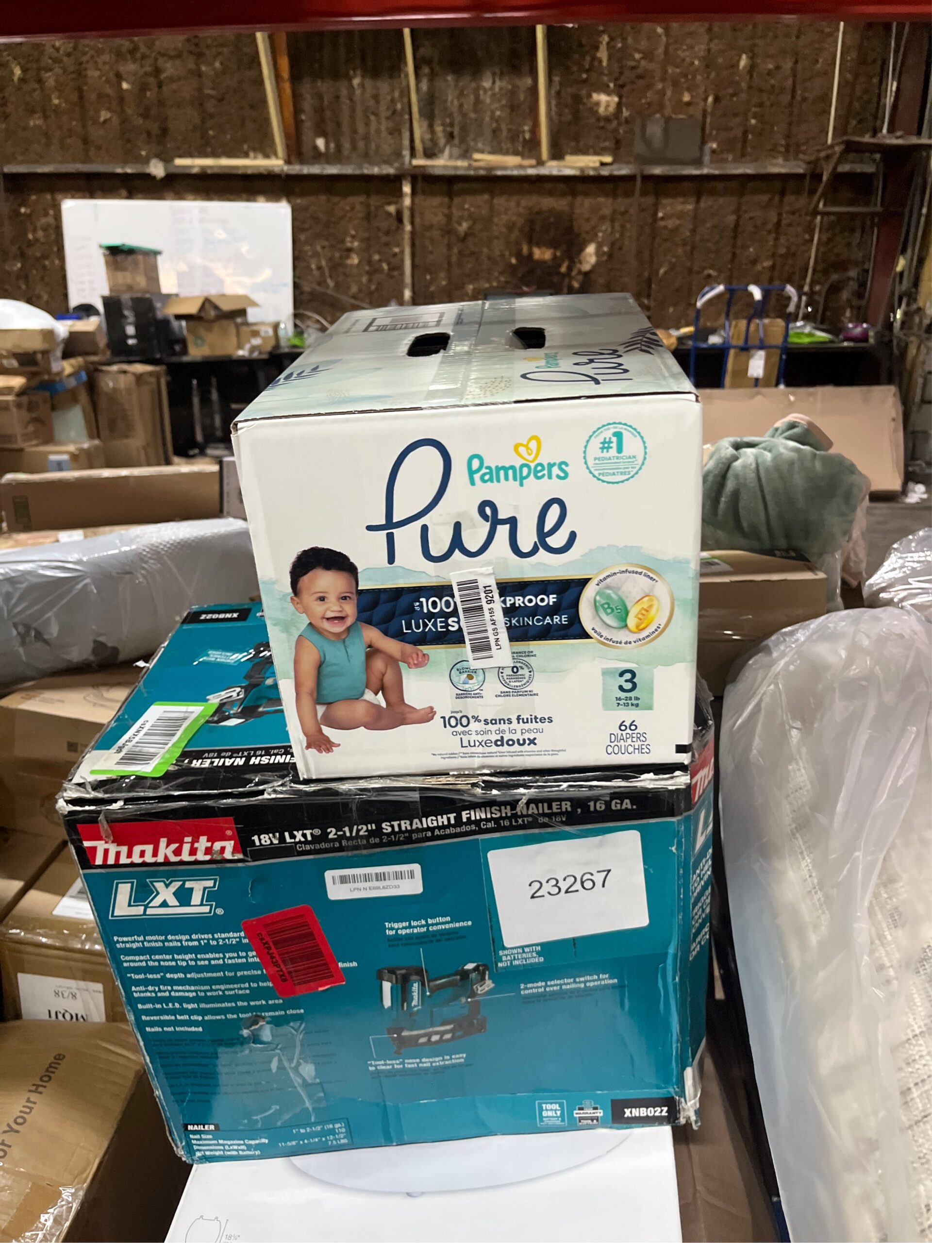 AUCT 23268 - Pampers Pure Baby Diapers, Size 3 (16-28 lbs), 66 - Image 5