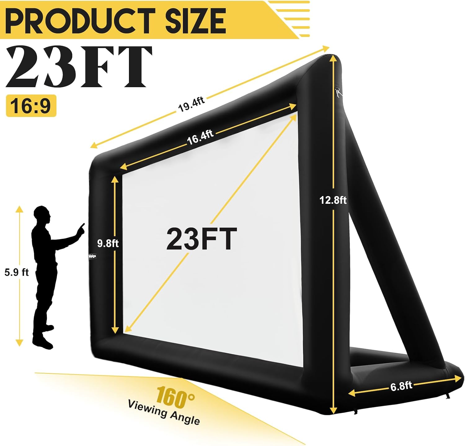AUCT 24843 - $220 23FT Inflatable Projector Movie Screen for Outdoor Projection - Image 3