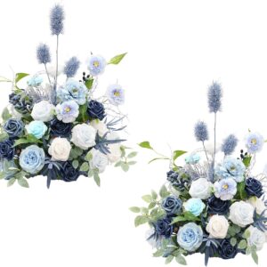 AUCT 23186 - $92 2pcs Free Standing Flowers Ball Bouquet Artificial Rose Floral Arrangements for Weddin