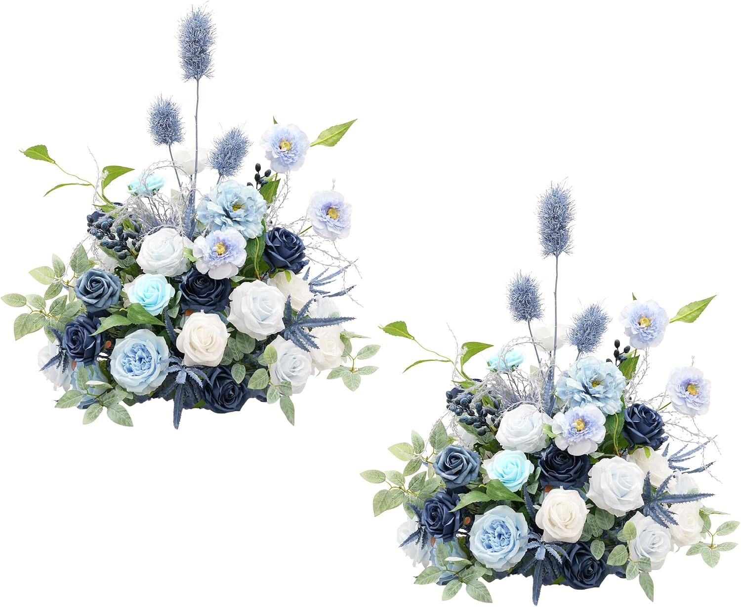 AUCT 23186 - $92 2pcs Free Standing Flowers Ball Bouquet Artificial Rose Floral Arrangements for Weddin