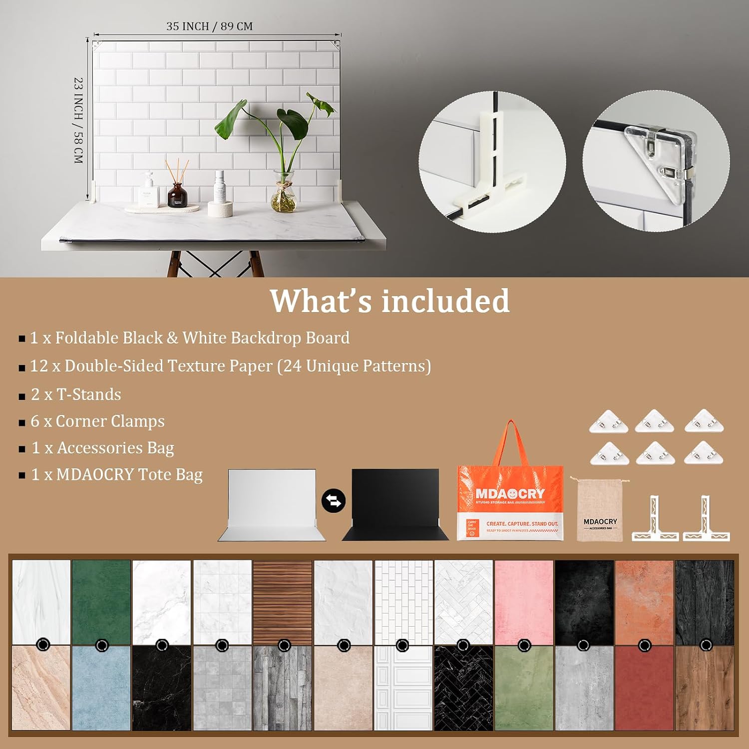 AUCT 23003 - $76 23 x 35 in Product Photography Backdrops, 12 Sheets, 24 Patterns - Image 2
