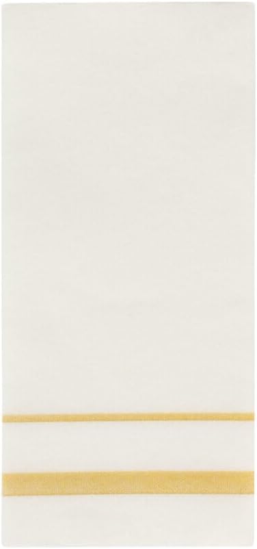 AUCT 24901 - $135 Guest Towels White Gold Line, 1/6 Fold, 24/20ct, Case of 480 (24 packs x 20)