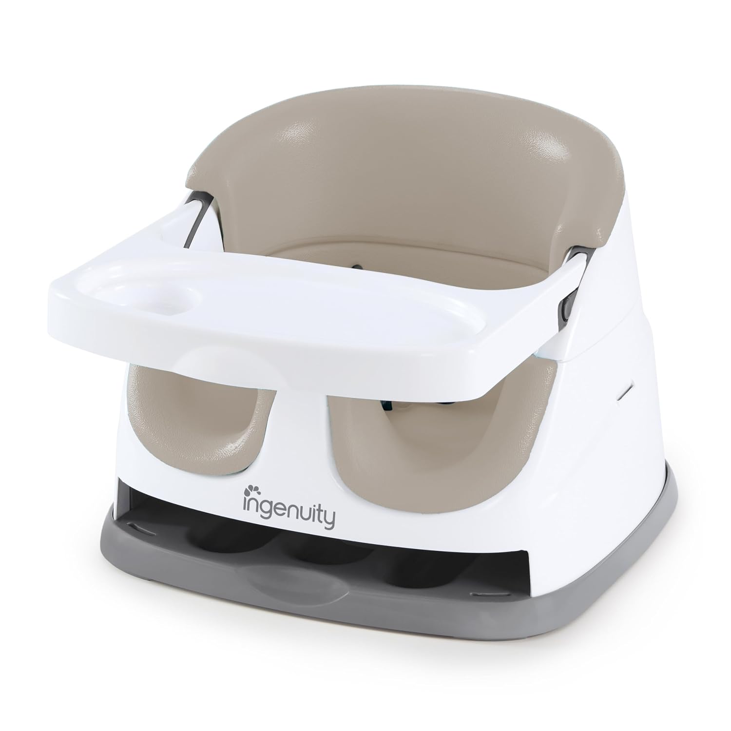 AUCT 23298 - Ingenuity Baby Base 2-in-1 Booster Feeding and Floor Seat with Self-Storing Tray - Cashmer