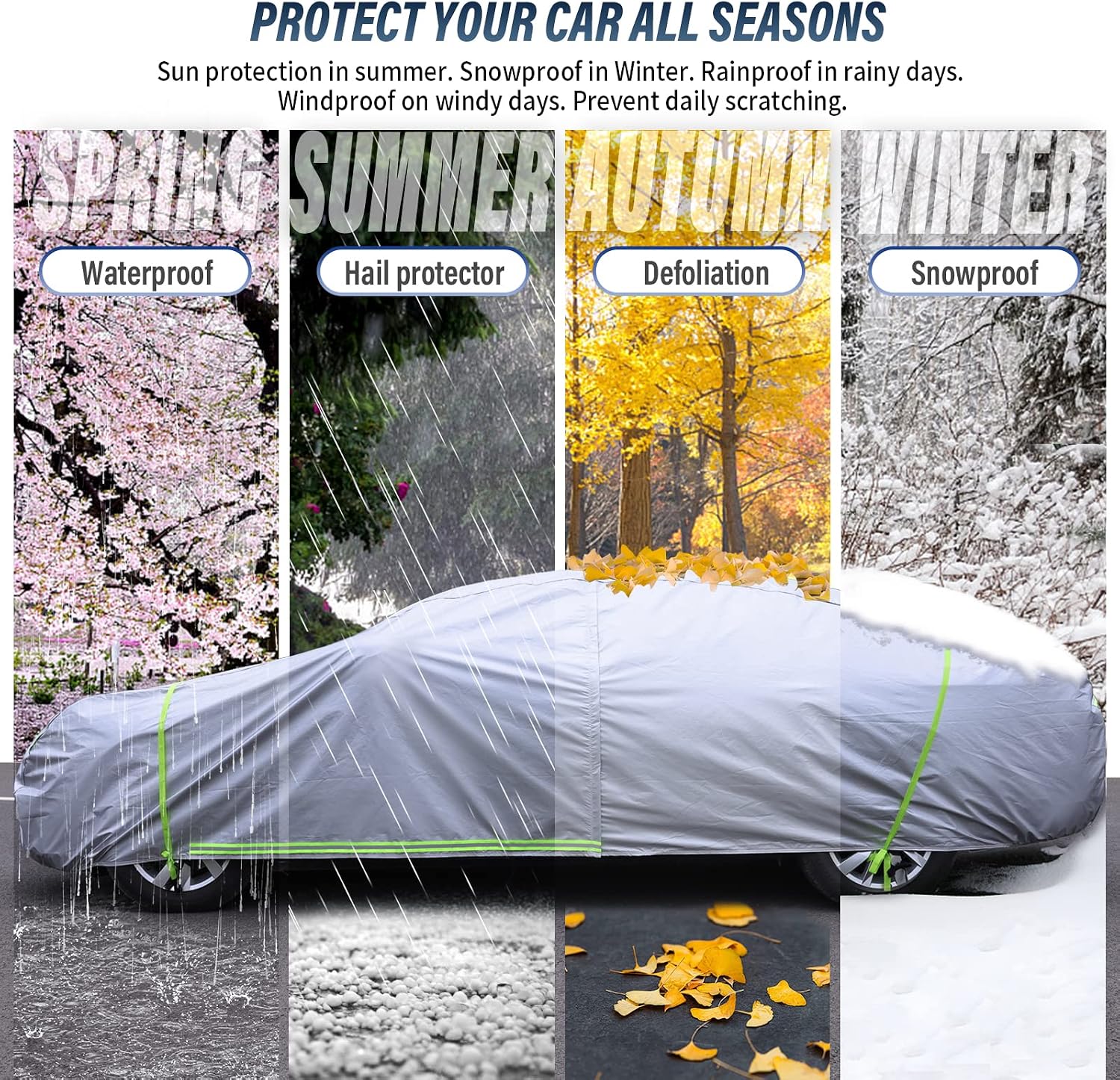AUCT 23031 - BYDOLL Car Cover Waterproof All Weather 6 Layers Snowproof Windproof Hail Protector Full E - Image 3