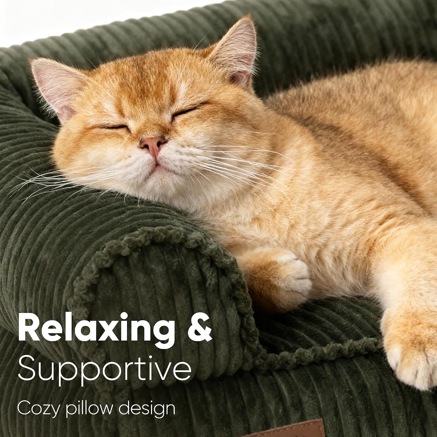 AUCT 23119 - FUKUMARU Dog Couch Bed, Corduroy Cozy Cat Bed, Waterproof, Washable Cover - Image 2