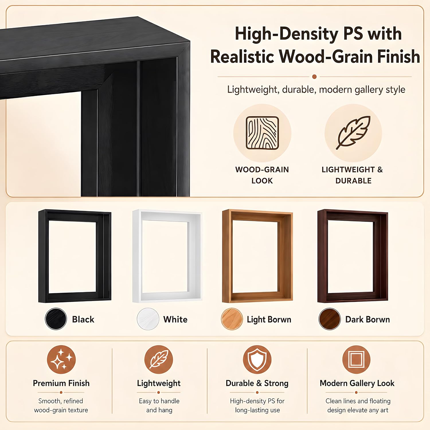 AUCT 24817 - 20x30 Inch Canvas Floater Frame for 1 1.25" Deep Canvas, Dark Brown - Image 3