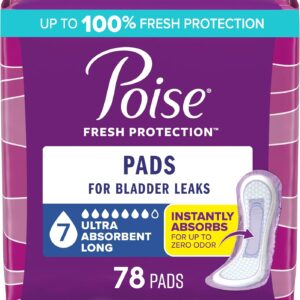 AUCT 24883 - $63 Poise Incontinence Pads for Women, 7 Drop, Long, 78 ct