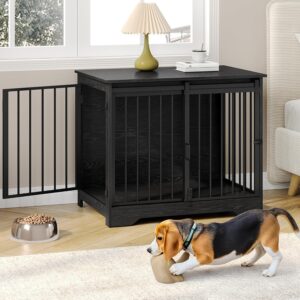 AUCT 23022 - $120 Hzuaneri 31.9" M Dog Crate Furniture Indoor Dog Kennel with Barn Door