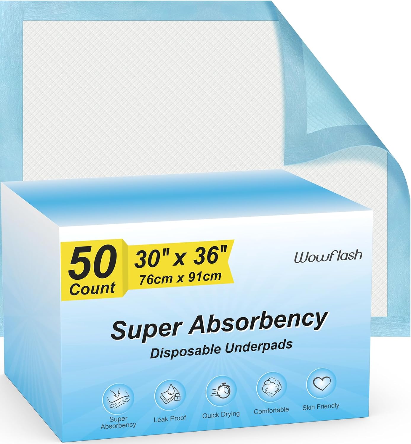 AUCT 23171 - 50 Count 30" x 36" Super Absorbency Disposable Underpads