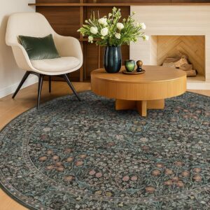 AUCT 23265 - $98 Washable Round Rugs 7ft for Living Room, Soft Big Round Area Rugs for Bedroom Under Be