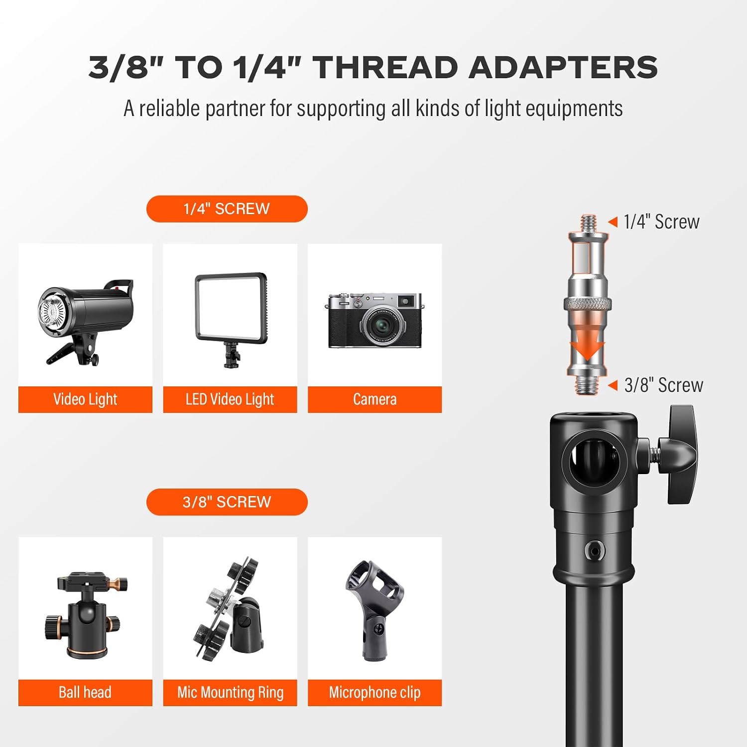 AUCT 23100 - $70 Godox Light Stand 112in/9.3' Photography Heavy Duty Light Stand - Image 2