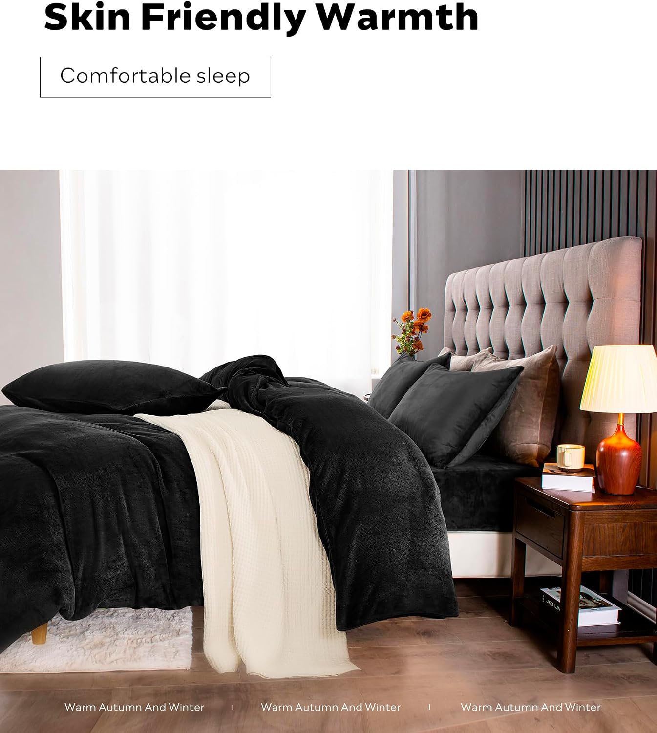 AUCT 22963 - JELLYMONI Velvet Duvet Cover Queen, Ultra Soft Plush 3-Piece Bedding Set - Image 3