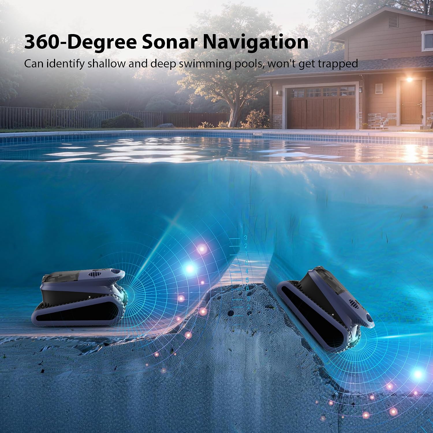 AUCT 24866 - $400 Sat40 Sonar Navigation Pool Vacuum for Inground Above Ground Pools, Climb Stairs Pool - Image 3