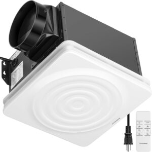 AUCT 24749 - $150 VIVOHOM Bathroom Exhaust Fan with Humidity Sensor, 240 CFM 6-Speed
