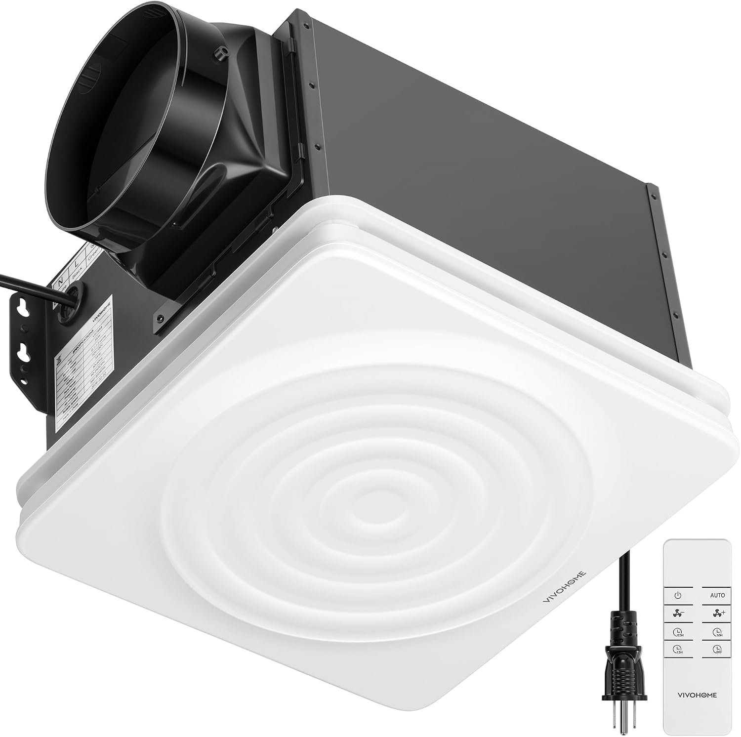AUCT 24749 - $150 VIVOHOM Bathroom Exhaust Fan with Humidity Sensor, 240 CFM 6-Speed