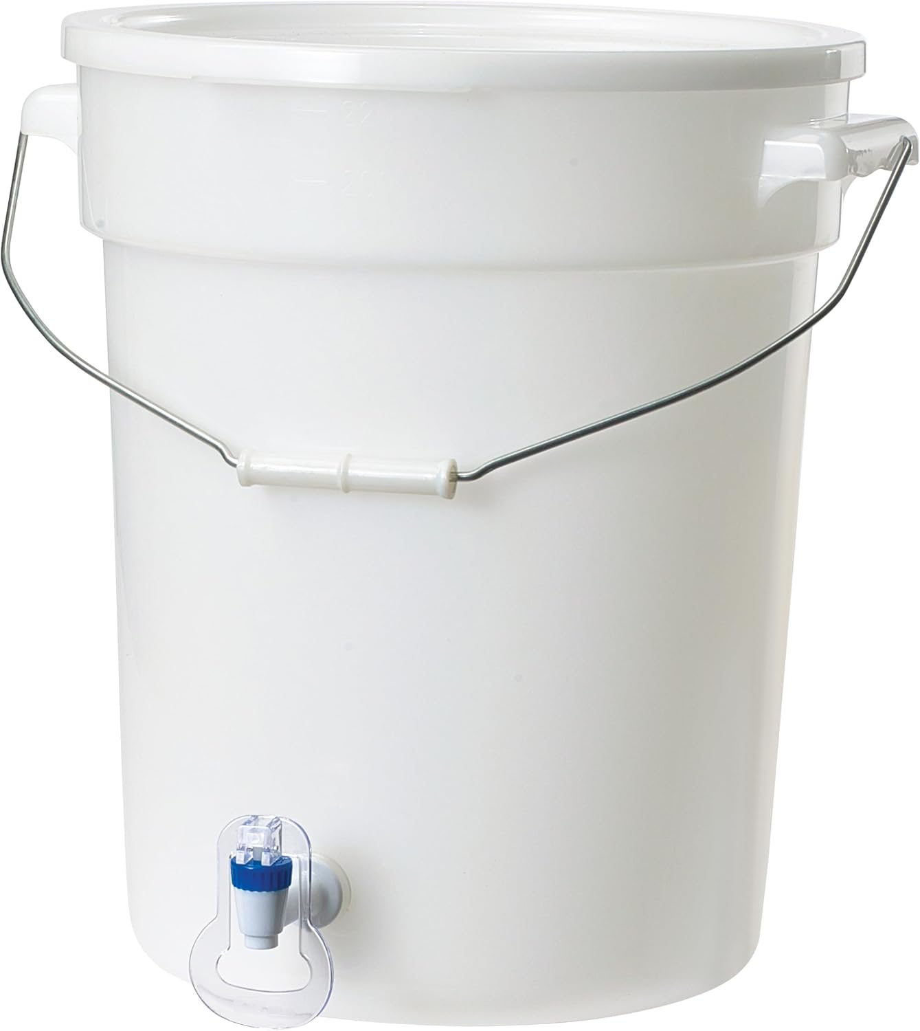 AUCT 23225 - Winco 6 Gallon White Plastic Beverage Dispenser - Image 2