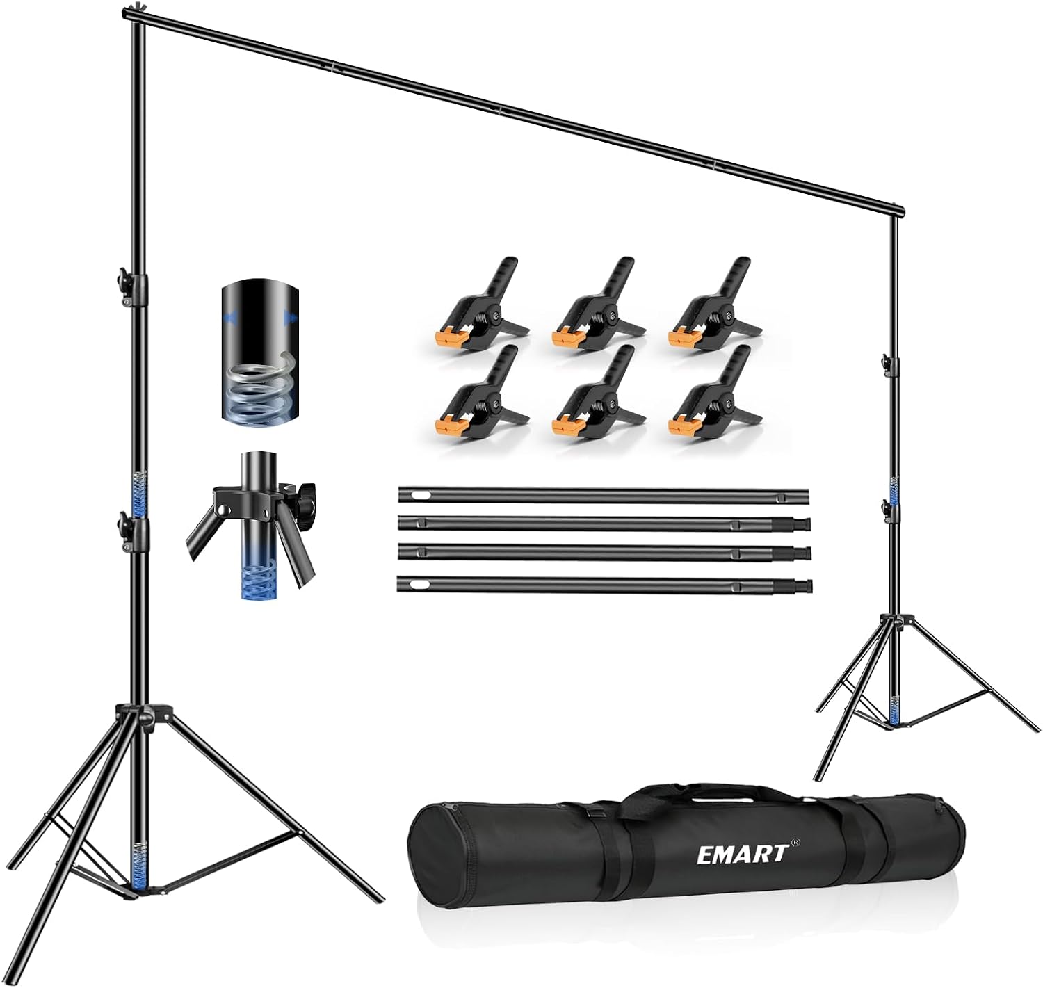 AUCT 23283 - $103 EMART 12x10Ft Heavy Duty Backdrop Stand, Adjustable Banner Stand for Photo