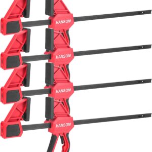 AUCT 22755 - $60 Upgraded 4-Pack 24 Inch Woodworking Clamps,Bar Clamps Heavy Duty 350LBS Throat Depth 3
