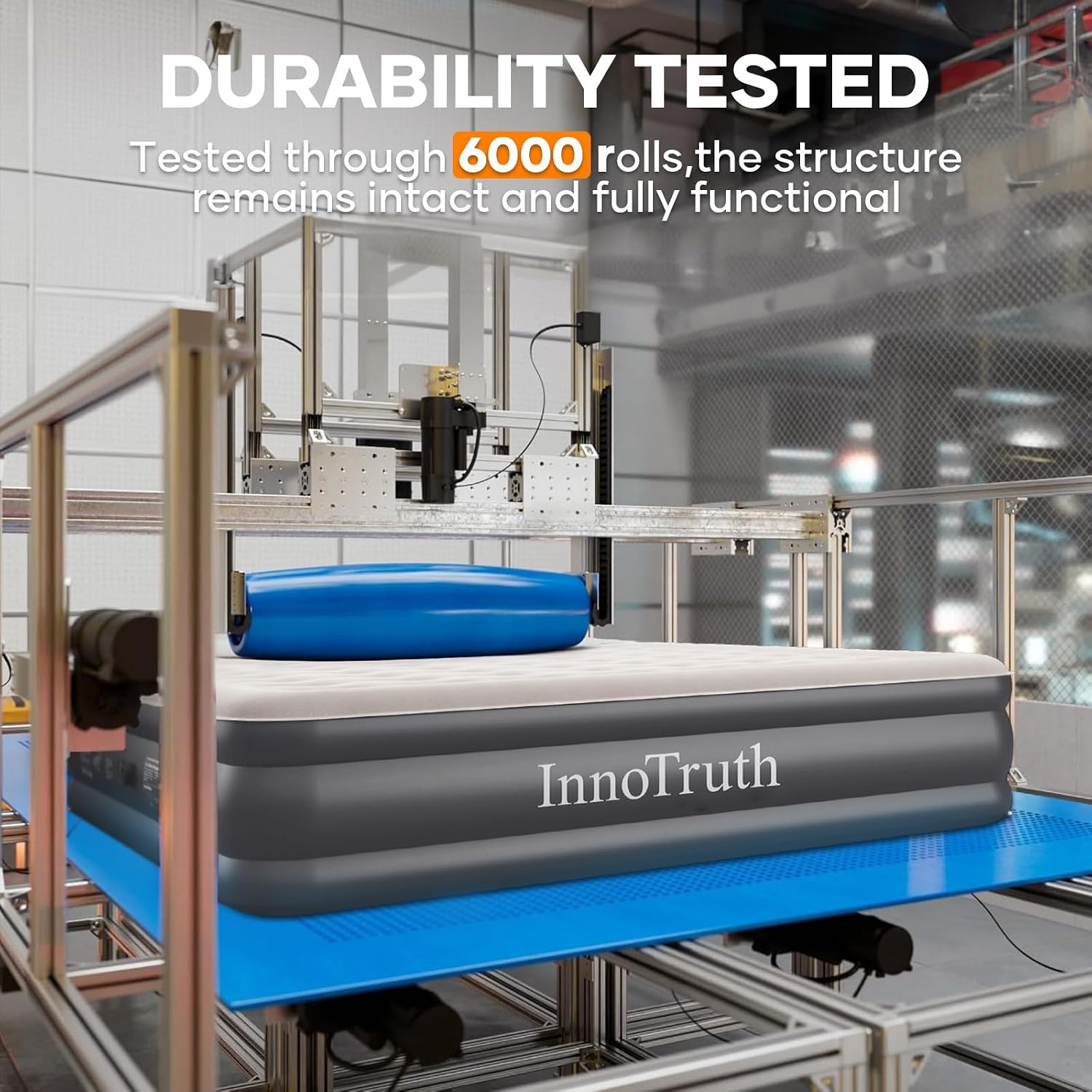AUCT 23074 - $60 InnoTruth Twin Air Mattress with Built in Pump, Famiy Choice Award Winner, Inflatable - Image 4