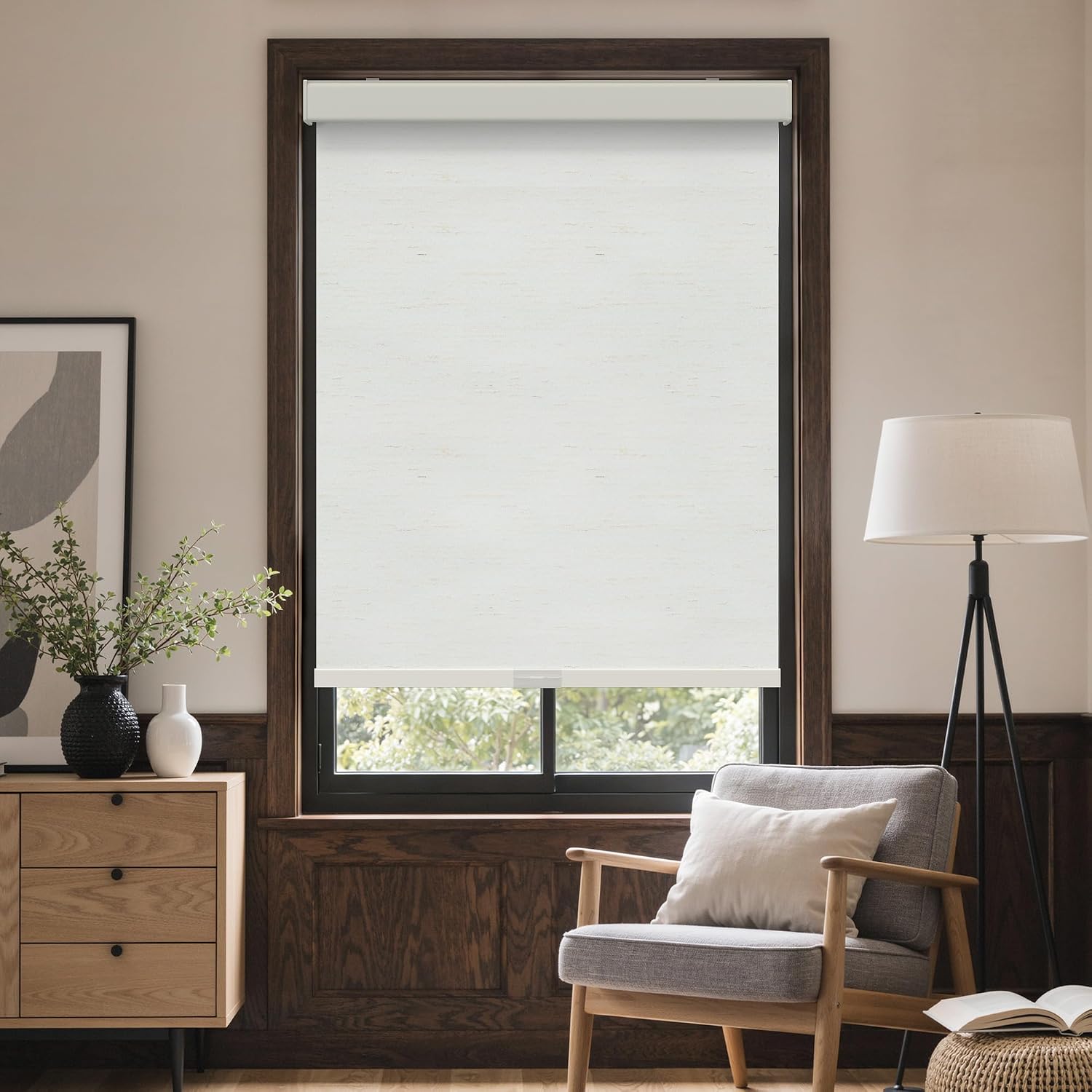 AUCT 22998 - $70 GENIMO Cordless Blackout Roller Shades, 46" W X 72" H, Linen Beige - Image 2