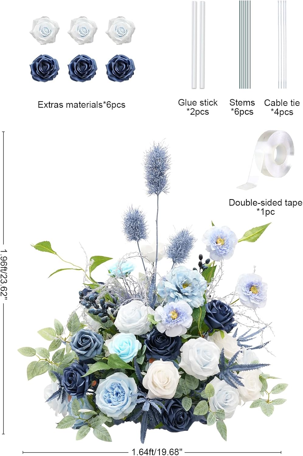AUCT 23186 - $92 2pcs Free Standing Flowers Ball Bouquet Artificial Rose Floral Arrangements for Weddin - Image 4