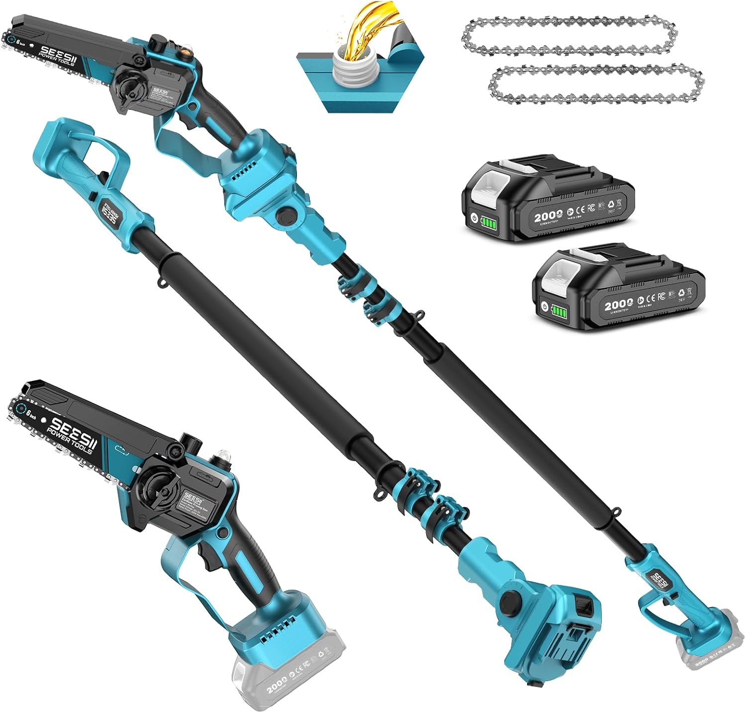 AUCT 23230 - $90 SEESII 2-in-1 Electric Pole Saws for Tree Trimming
